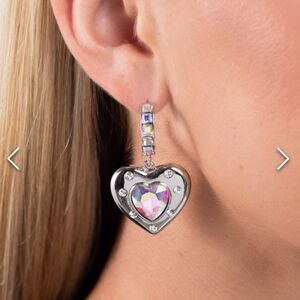 We are Young White HOOP Earrings  Hearts 💕 3/4 "    #2
